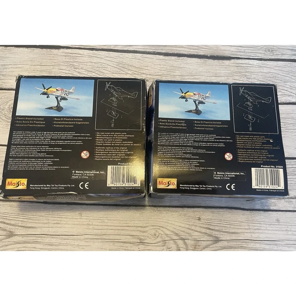 Maisto PT51-D Mustang WII Fighter Bomber Military Plane Diecast Model Lot Of 2